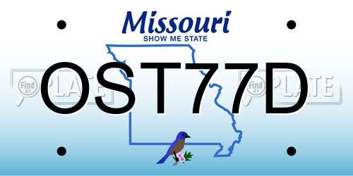 OST77D Missouri License Plate