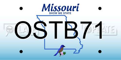 OSTB71 Missouri License Plate