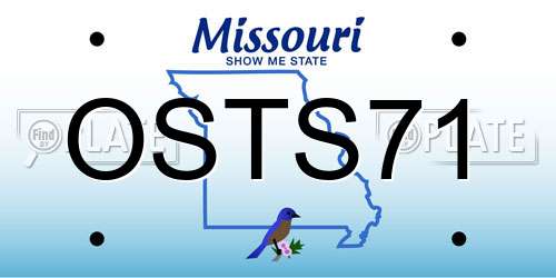 OSTS71 Missouri License Plate