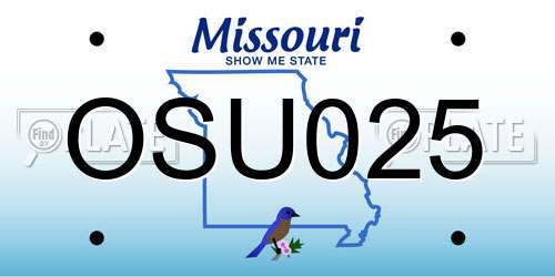 OSU025 Missouri License Plate