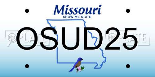 OSUD25 Missouri License Plate