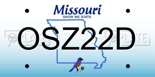 OSZ22D Missouri License Plate