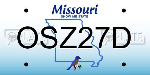 OSZ27D Missouri License Plate
