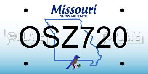 OSZ720 Missouri License Plate