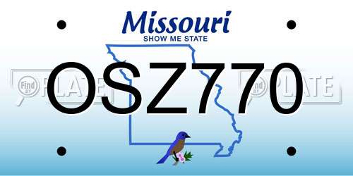 OSZ770 Missouri License Plate