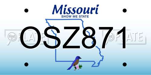OSZ871 Missouri License Plate