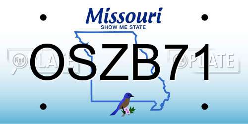 OSZB71 Missouri License Plate