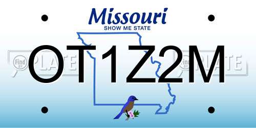 OT1Z2M Missouri License Plate