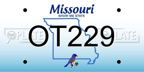 OT229 Missouri License Plate