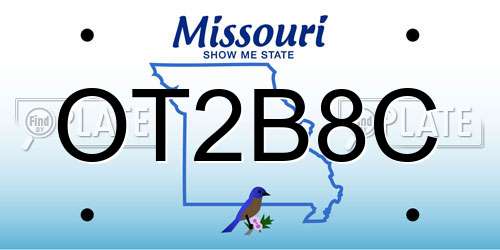 OT2B8C Missouri License Plate