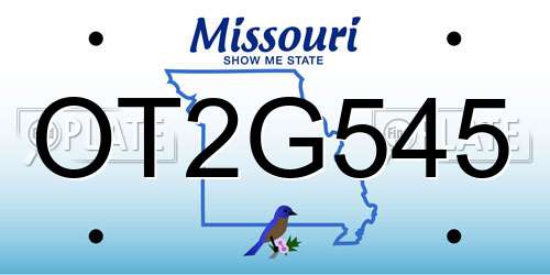 OT2G545 Missouri License Plate