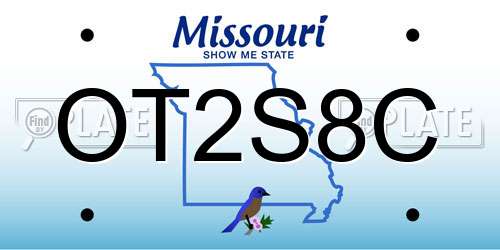 OT2S8C Missouri License Plate
