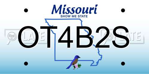 OT4B2S Missouri License Plate