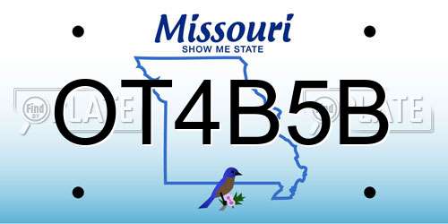 OT4B5B Missouri License Plate