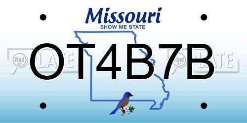 OT4B7B Missouri License Plate