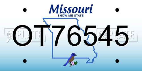 OT76545 Missouri License Plate