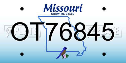 OT76845 Missouri License Plate