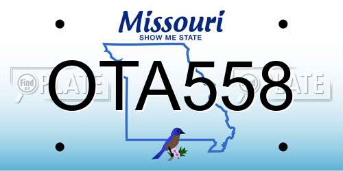 OTA558 Missouri License Plate