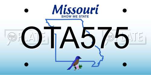 OTA575 Missouri License Plate