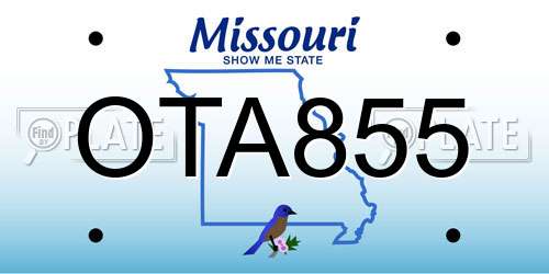 OTA855 Missouri License Plate