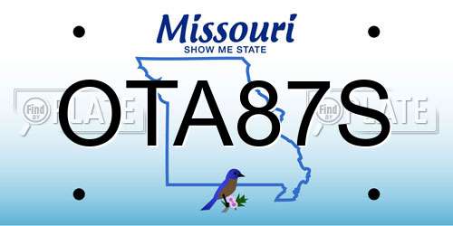 OTA87S Missouri License Plate
