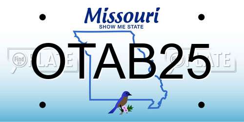 OTAB25 Missouri License Plate