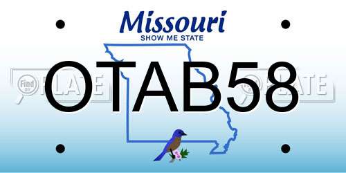 OTAB58 Missouri License Plate