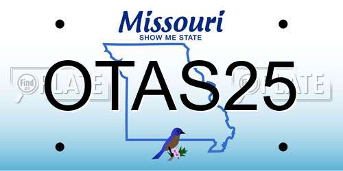 OTAS25 Missouri License Plate