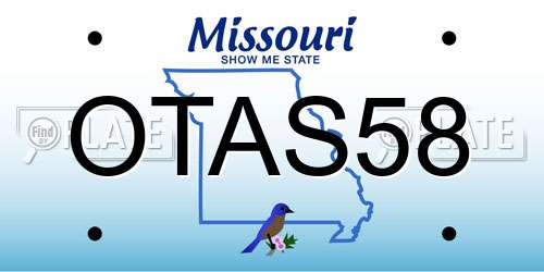 OTAS58 Missouri License Plate