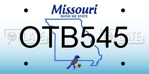 OTB545 Missouri License Plate