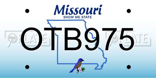 OTB975 Missouri License Plate