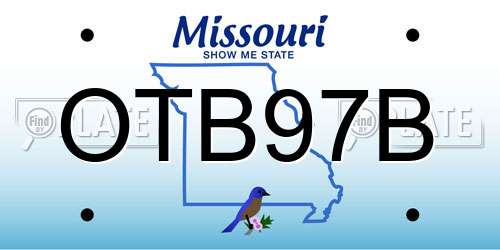 OTB97B Missouri License Plate