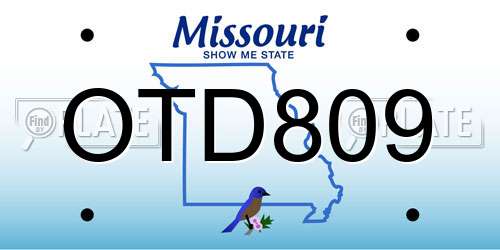 OTD809 Missouri License Plate