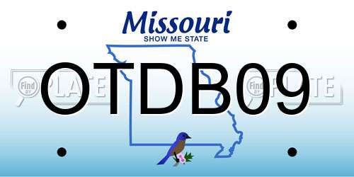 OTDB09 Missouri License Plate