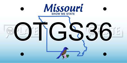 OTGS36 Missouri License Plate