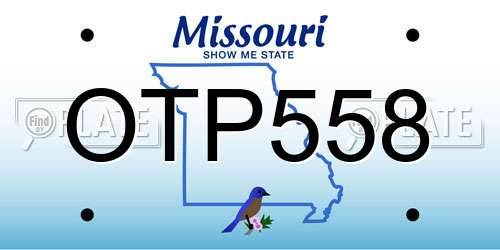 OTP558 Missouri License Plate