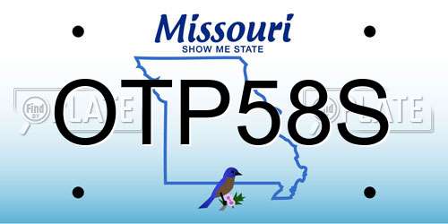 OTP58S Missouri License Plate