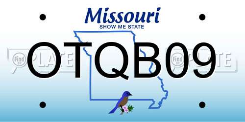 OTQB09 Missouri License Plate