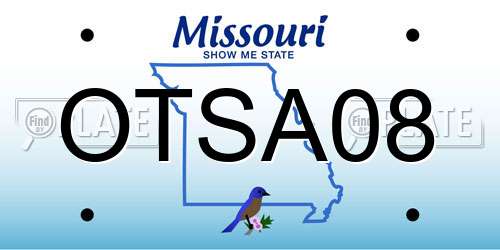 OTSA08 Missouri License Plate