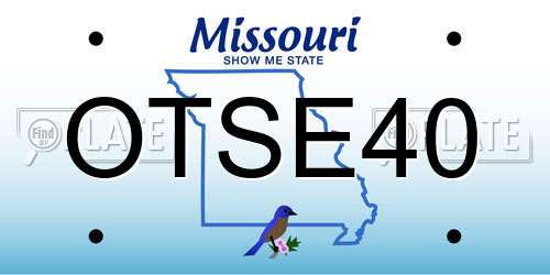 OTSE40 Missouri License Plate
