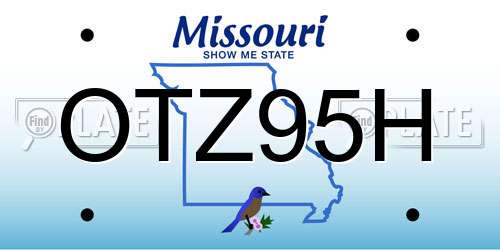 OTZ95H Missouri License Plate