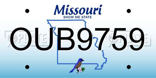 OUB9759 Missouri License Plate