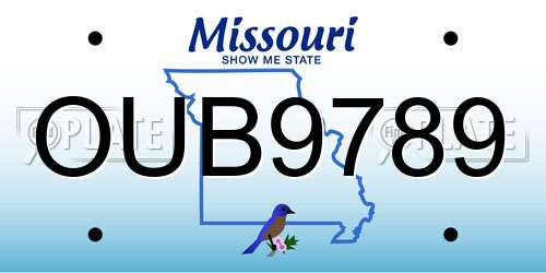 OUB9789 Missouri License Plate