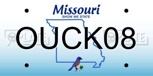 OUCK08 Missouri License Plate