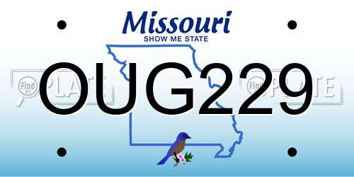 OUG229 Missouri License Plate