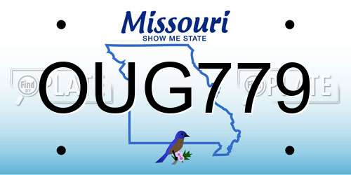 OUG779 Missouri License Plate