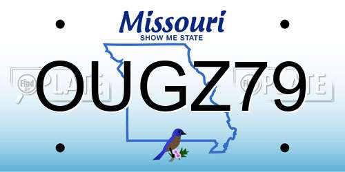 OUGZ79 Missouri License Plate