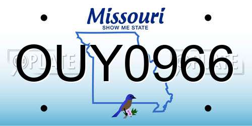 OUY0966 Missouri License Plate