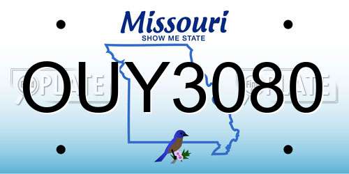 OUY3080 Missouri License Plate