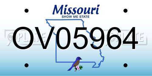 OV05964 Missouri License Plate